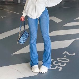 Fashion Nova | High Rise Medium Wash Flare Jeans | Size 16